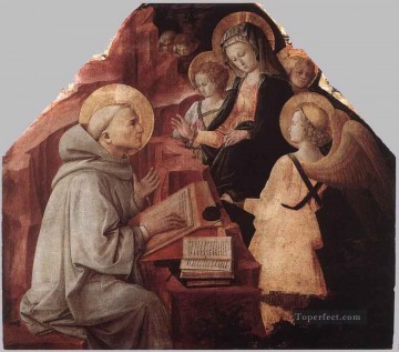 フラ・フィリッポ・リッピ Painting - 聖母は聖バーナードに現れる ルネサンス フィリッポ・リッピ